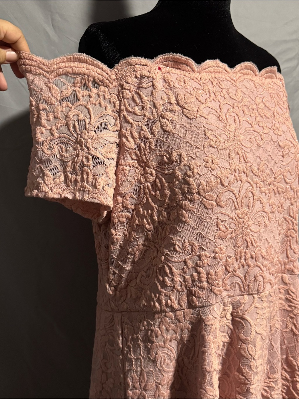 City Studio Pink Glitter Lace Dress